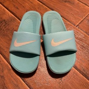 Teal Nike sandals